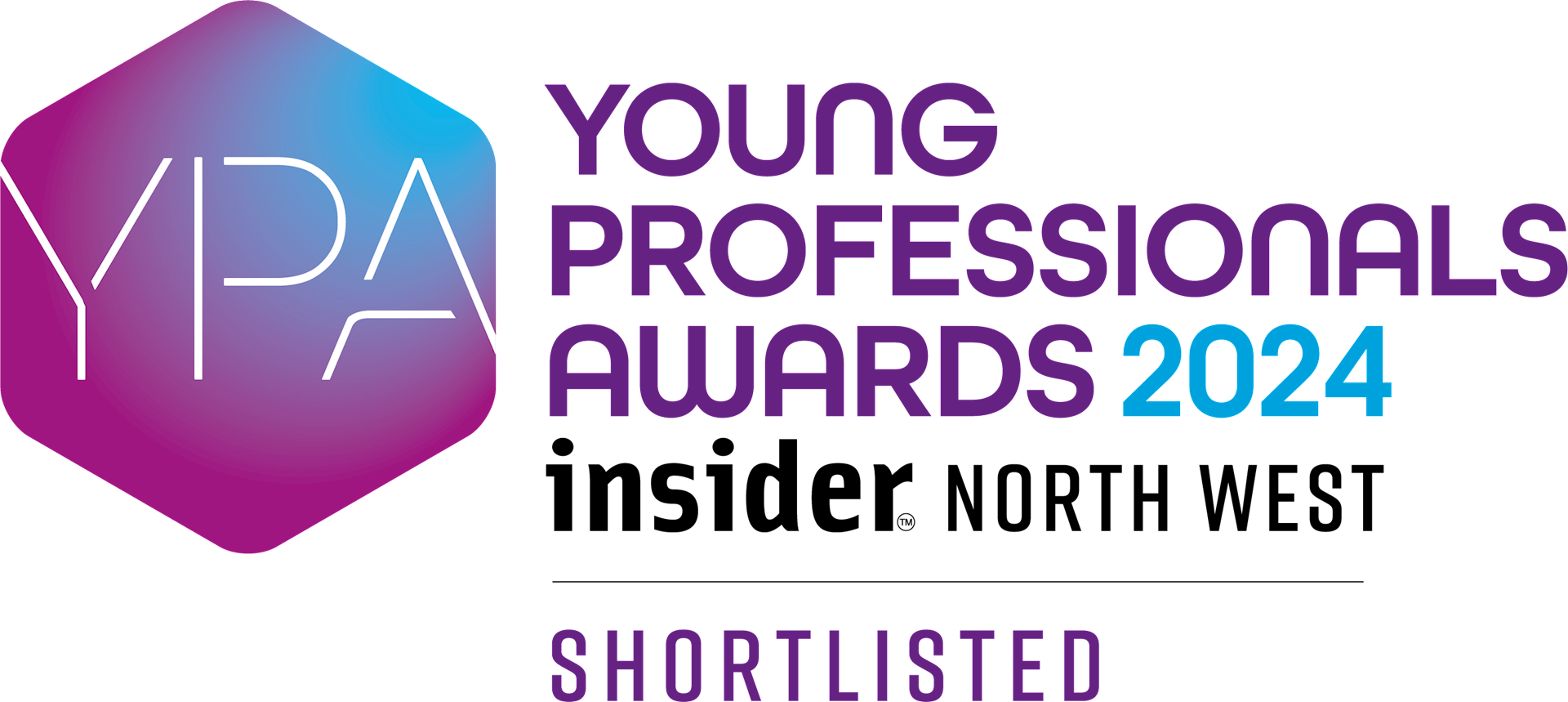 Graphic include YPA logo, text reads: Young Professionals Awards 2024, Insider North West, shortlisted