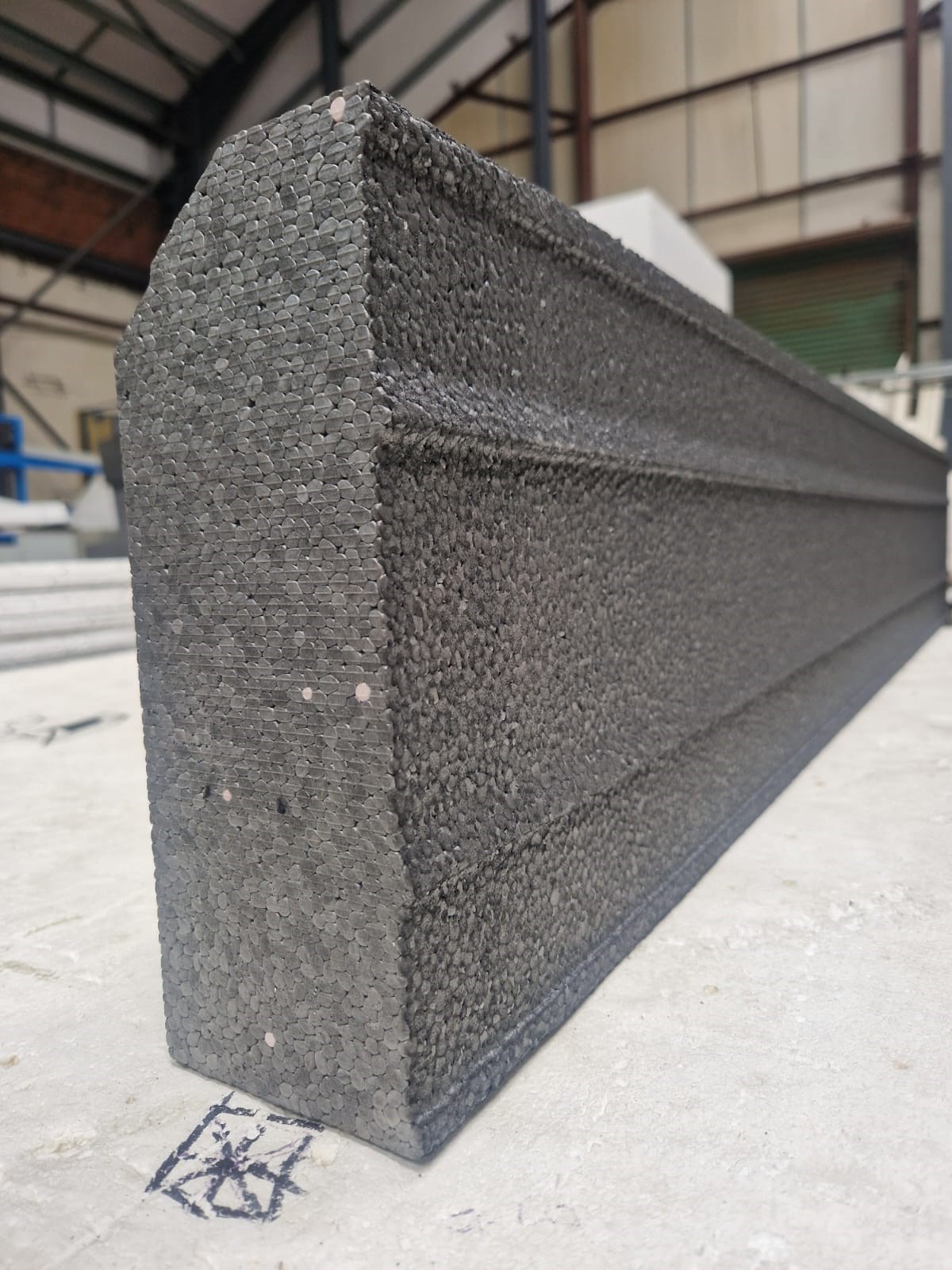 Example piece of Molygran's expanded polystyrene products