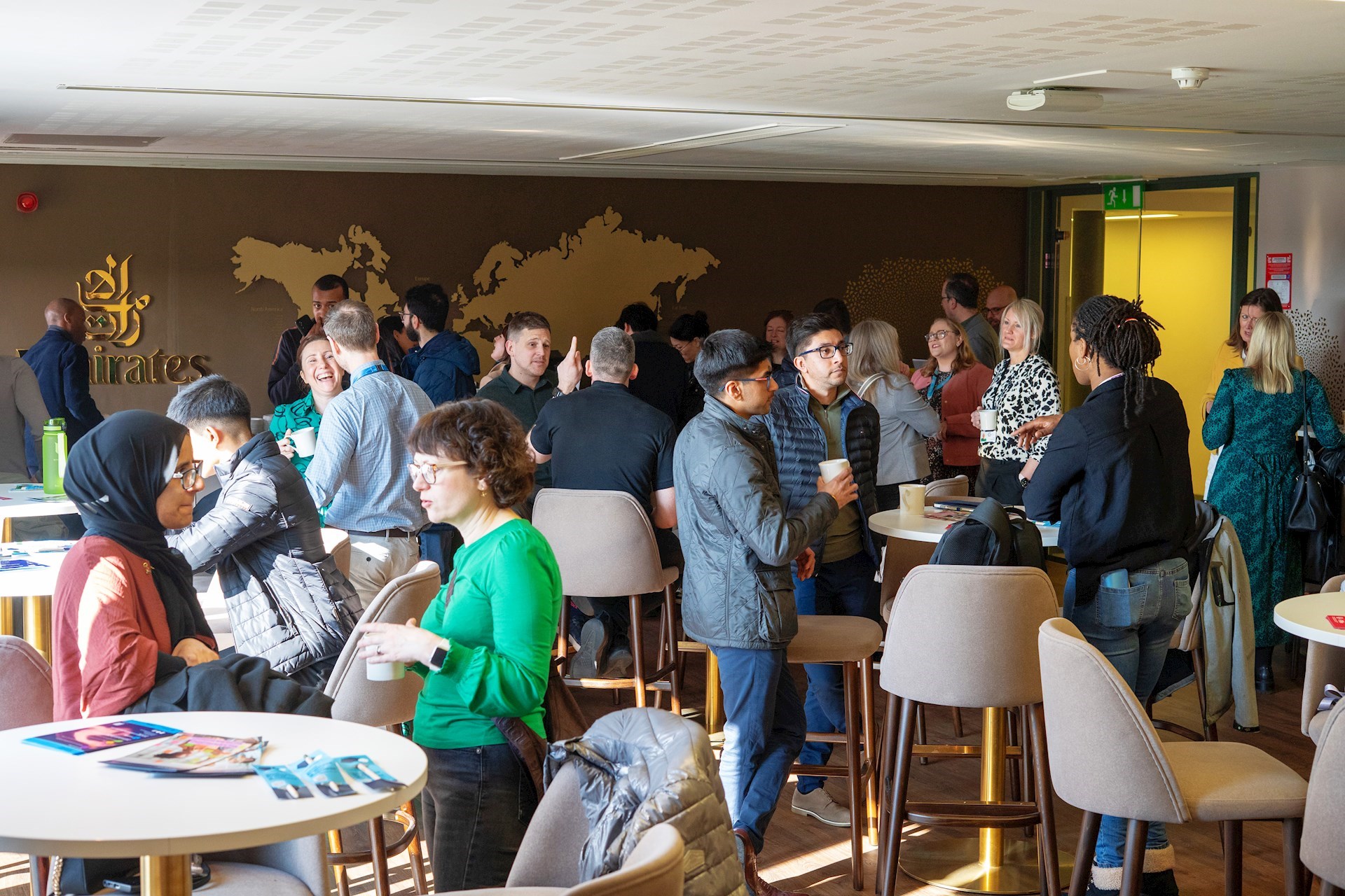 Room full of attendees at a business support event