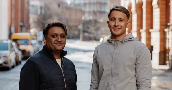 Ranvir Singh, investment manager at GC Angels, and Elliot Roxby, founder and CEO of OurPetsLife, smiling together