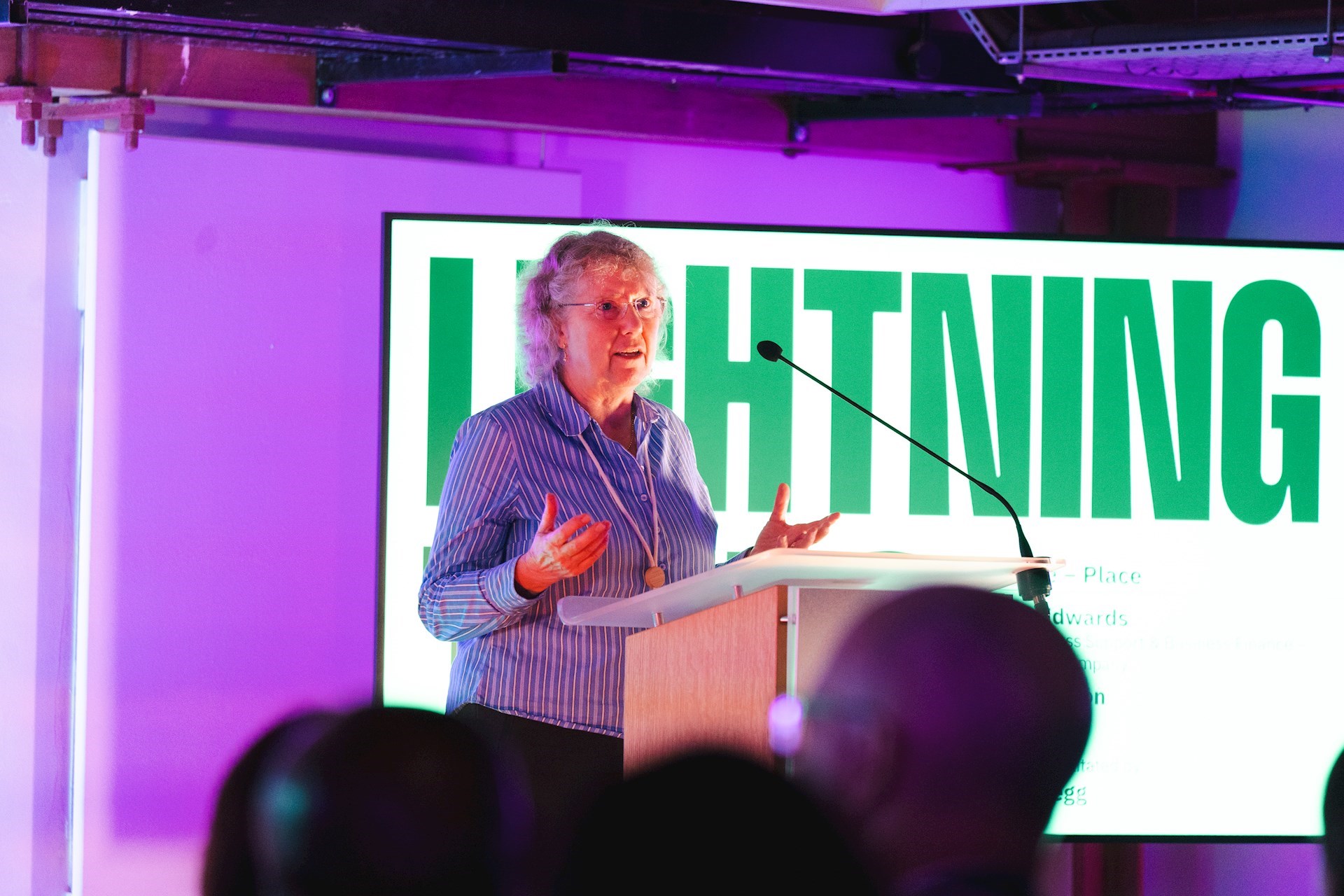 Donna Edwards, MD at the Growth Company, speaking behind a lectern the Good Growth Summit, 1 July 2026