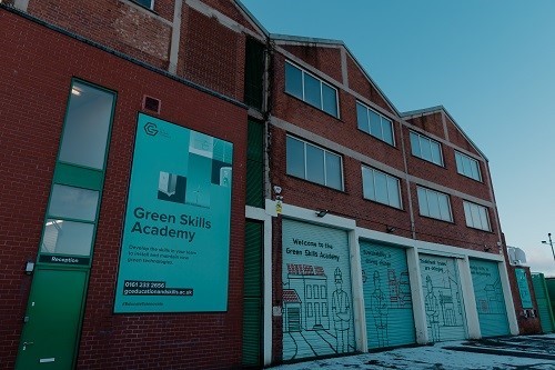 Exterior of the Green Skills Academy building