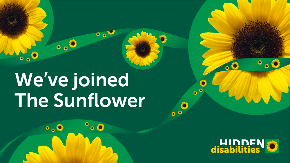 Green background with yellow sunflowers scattered across it. On the left hand side there is white text that reads: We've joined the Sunflower