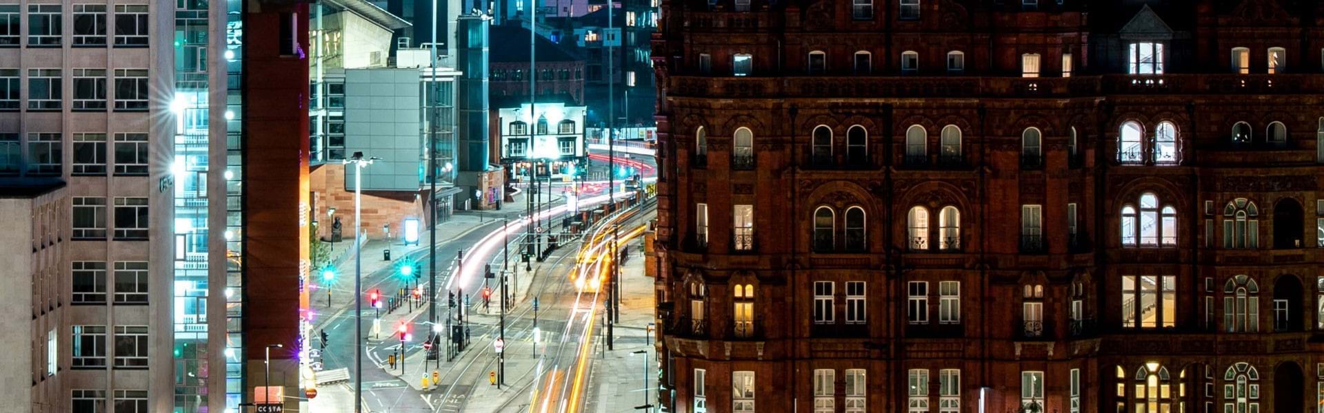 Image of central Manchester in the evening